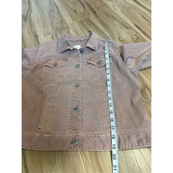 J Jill Denim Jean Jacket Womens Pink Button Up Trucker Stretch Pockets Sz SP - Picture 9 of 9